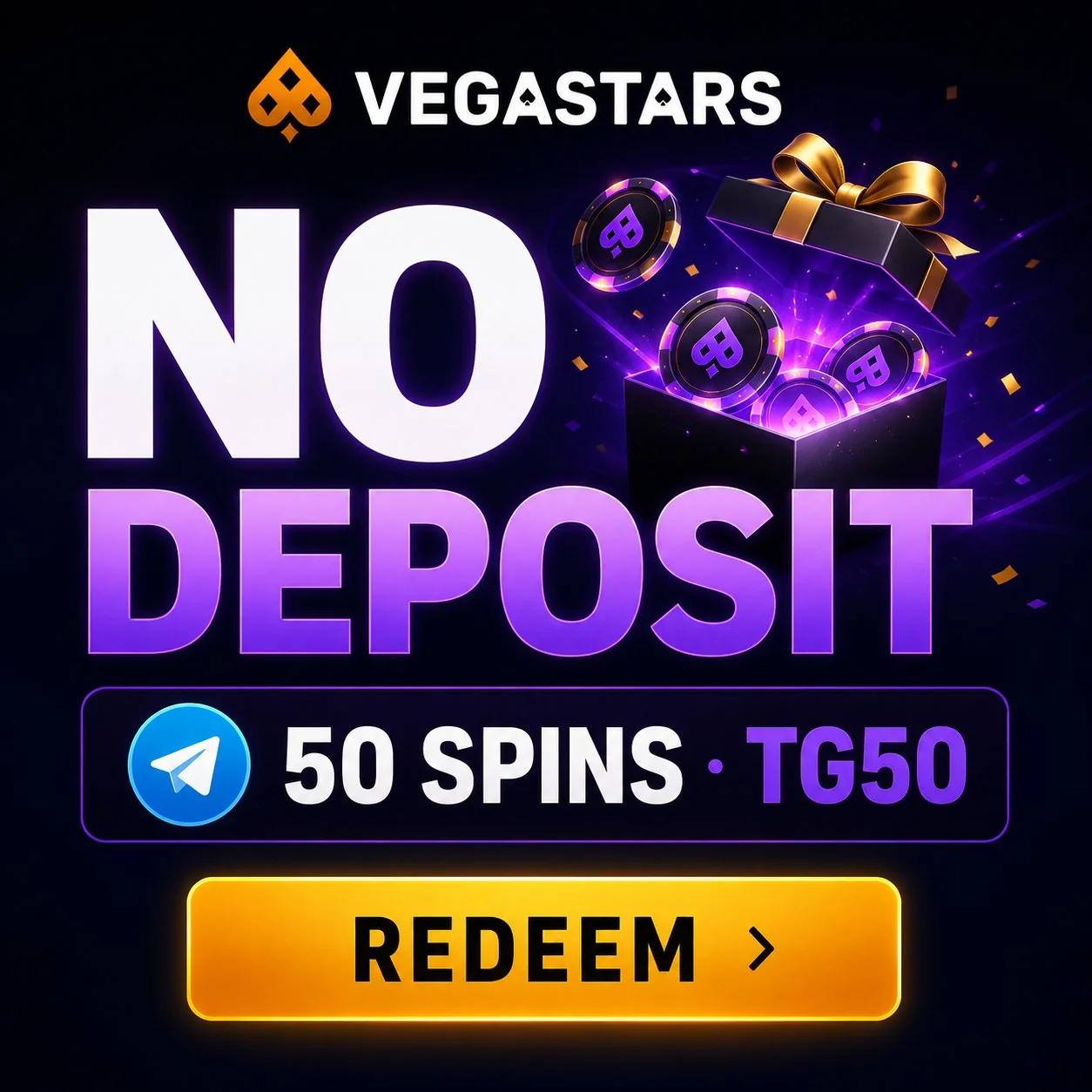 vegastars au no deposit bonus tg50 telegram 50 free-spins